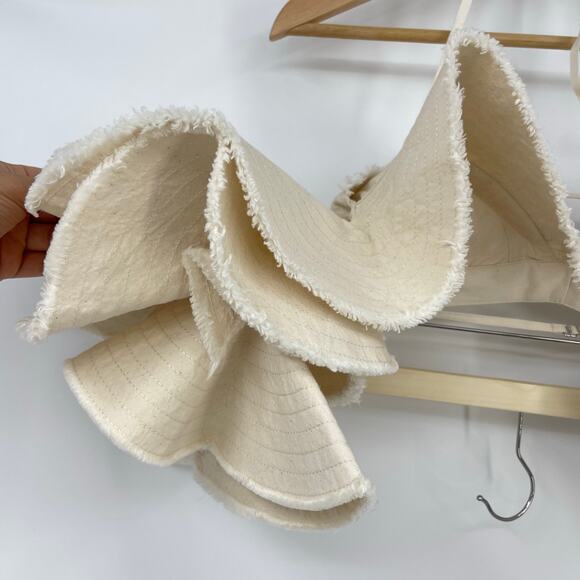 Jacquemus | La Brassiere Artichaut Ruffled Bralette in Off White Crop Top 34 XS - Picture 6 of 16